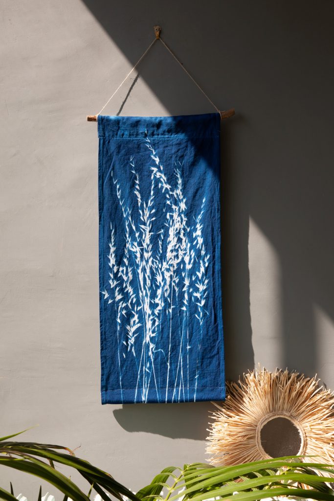 cyanotype, kakemono, décoration murale, design