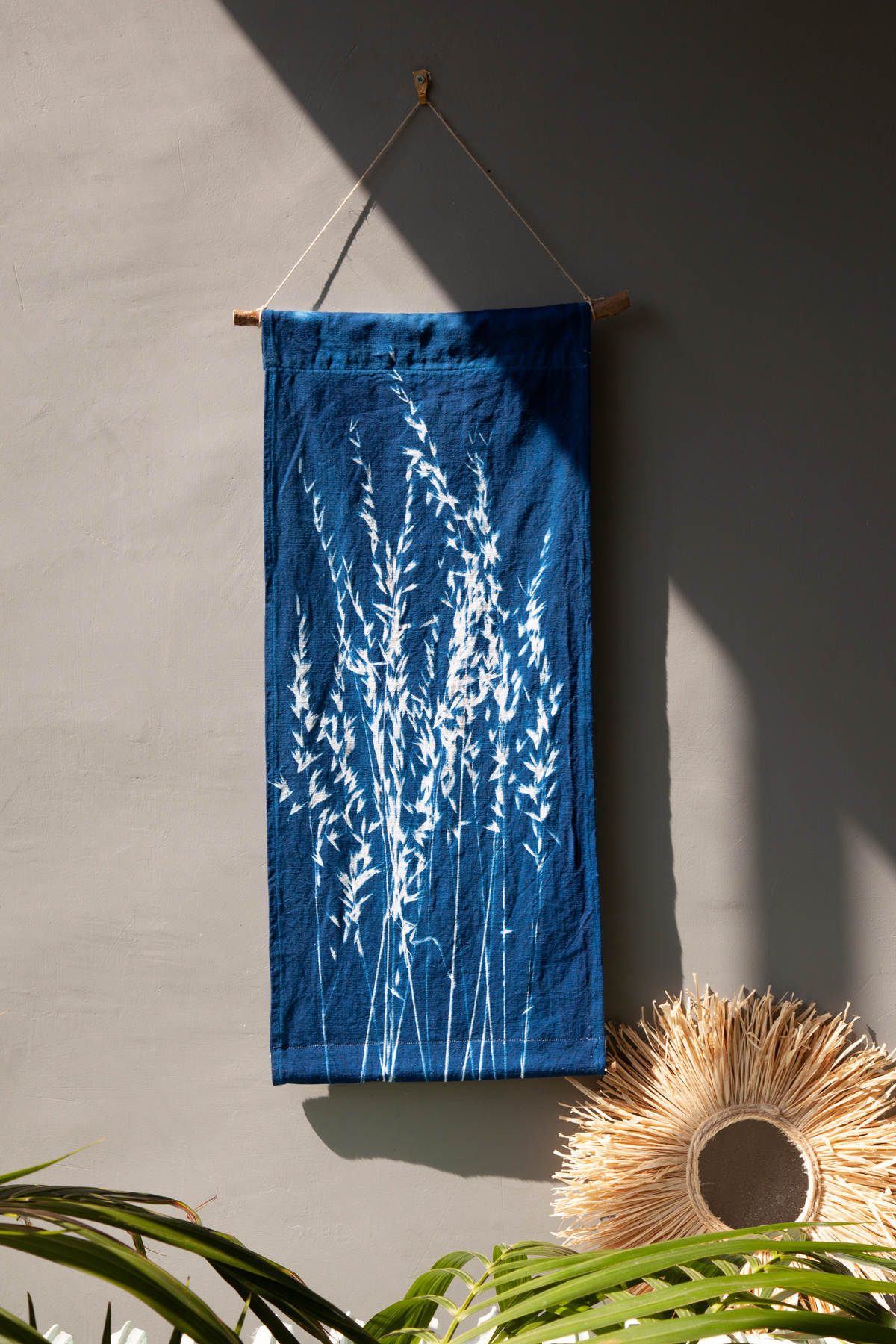 cyanotype, kakemono, décoration murale, design
