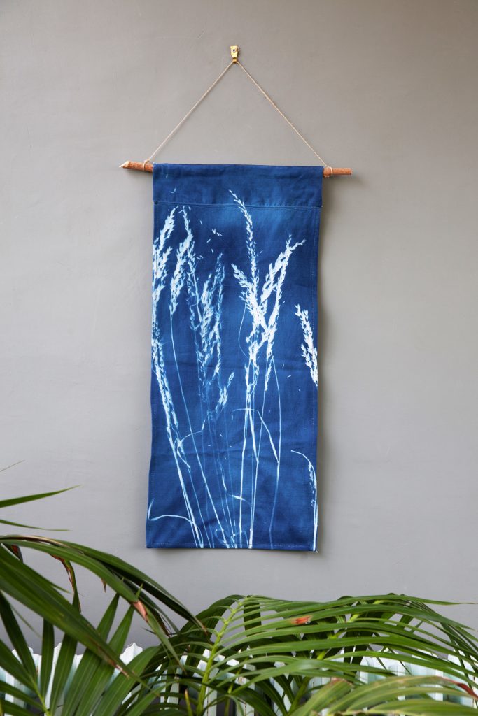 kakemono, cyanotype, décoration d'intérieur,